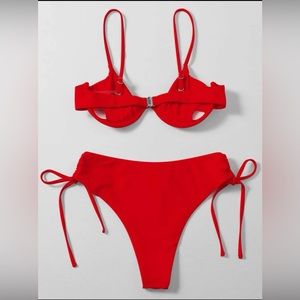 Underwire Tie Side Bikini Swimsuit